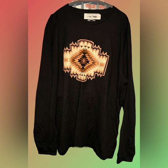Sterling Kreek Other - Sterling Kreek Southwestern Design Black Ling Sleeve Unisex Size T-Shirt NWOT